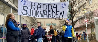 Vårdförbundet i Uppsala demonstrerar