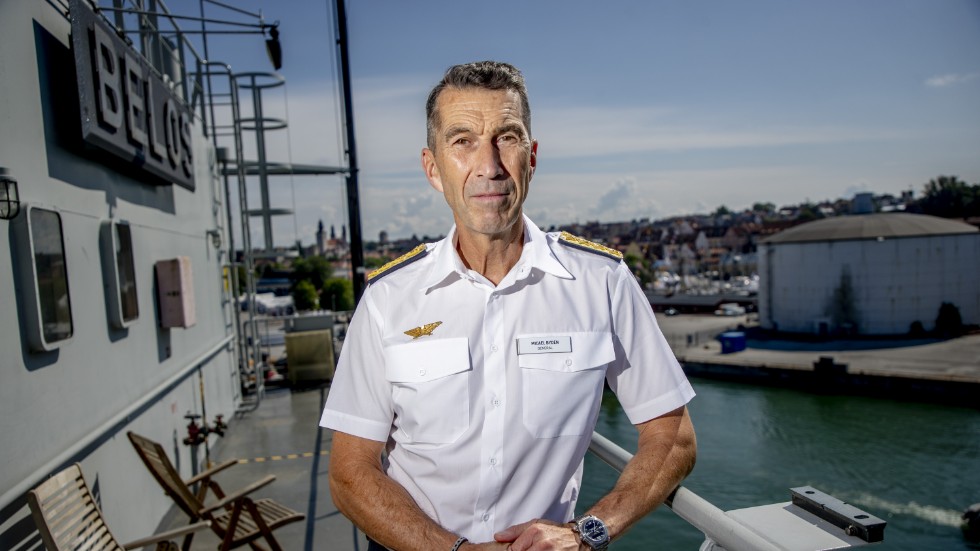 TT intervjuar överbefälhavare Micael Bydén under Almedalsveckan i Visby ombord på ubåtsräddningsfartyget Belos.