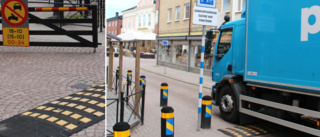 Lokale butiksägaren uppmanar till att sänka farten i centrum • "Jag såg en trasig kofångare som låg på vägen – där hade det nog gått alldeles för fort" 