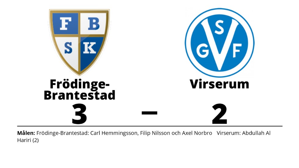 Frödinge/ Brant SK vann mot Virserums SGF