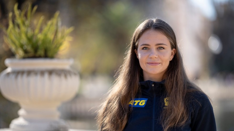 Sveriges matchhjälte Olivia Mellegård efter lördagens handbollsmatch mot Norge.