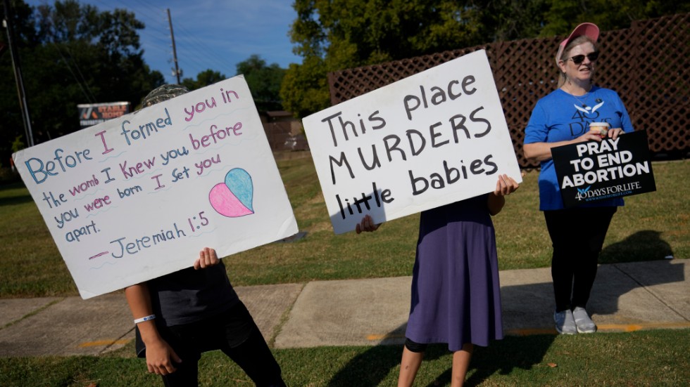 Abortfrågan väcker starka känslor i USA. Bilden visar en manifestation mot abort i Texas grannstat Louisiana i förra veckan.