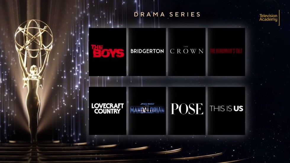Förra årets Emmygala var en digital historia, i år tillåts en begränsad publik. Bild från när de nominerade i kategorin dramaserie avslöjades i juli.