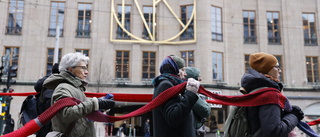 Fyra kilometer lång halsduk i Stockholm