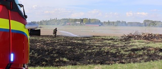 Gräsbrand bekämpades utanför Uppsala