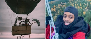 Salah filmade artistens galna bakåtvolt – 600 meter upp i luften