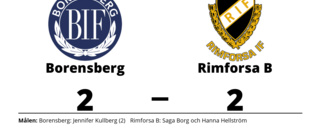 Oavgjort mellan Borensberg och Rimforsa B