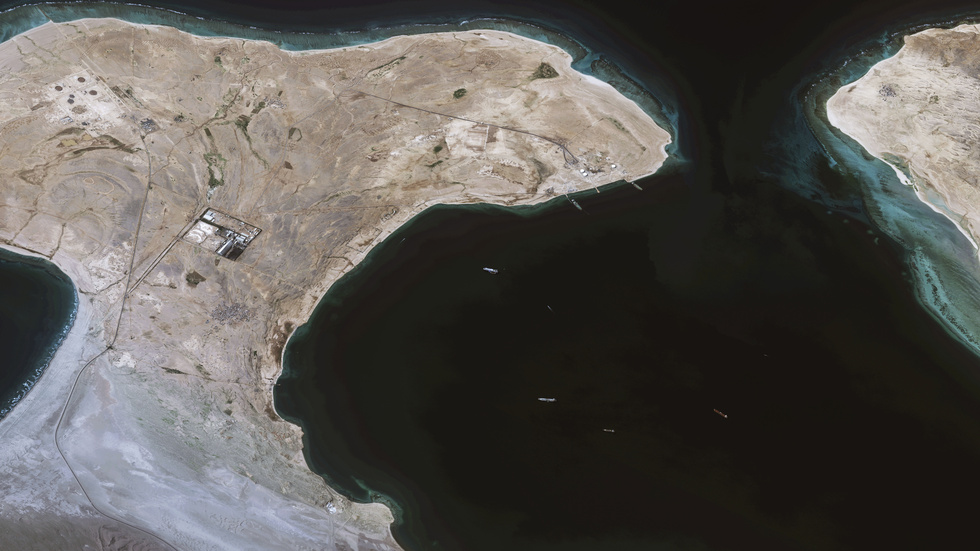 Satellitbild från Röda havet och Jemens kust.