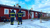 Kedjehus började brinna i Burgsvik – en person har fått sjukvård