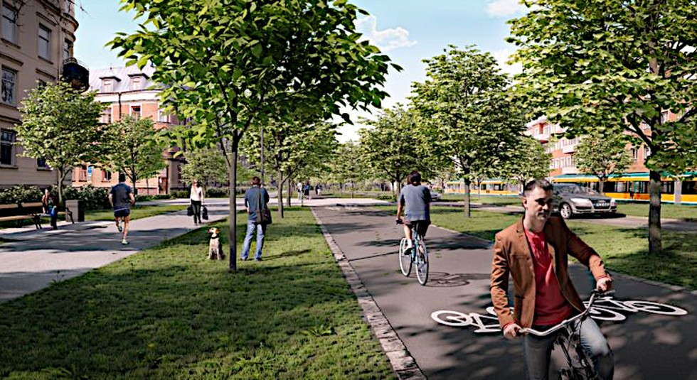 Naturskyddsföreningen i Norrköping
är positiv till projektet i Östra promenaden och vill se mera satsningar på grönt och cykel. 