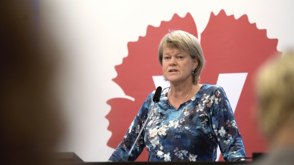 Ulla Andersson, Vänsterpartiets ekonomisk-politiska talesperson, presenterar partiets höstbudgetmotion.