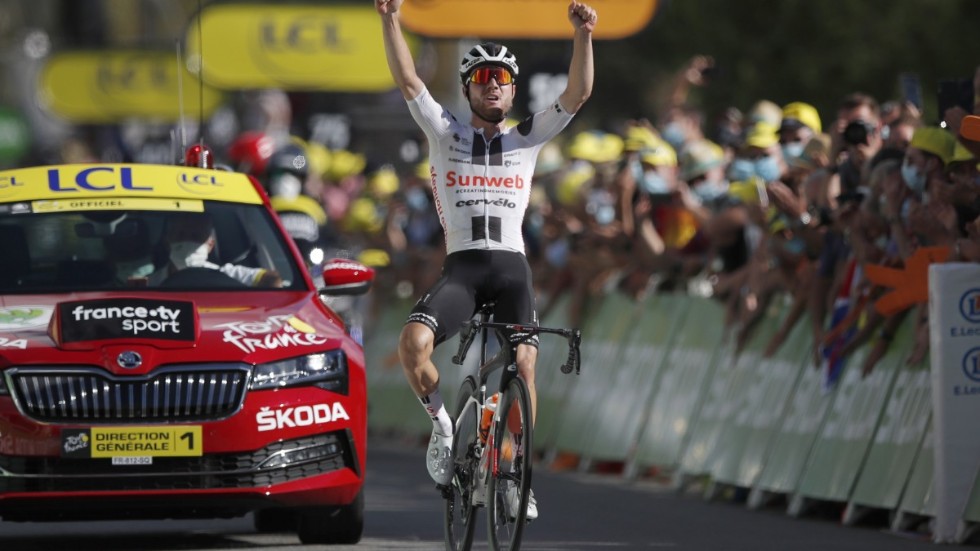 Marc Hirschi firade karriärens första etappseger i Tour de France.