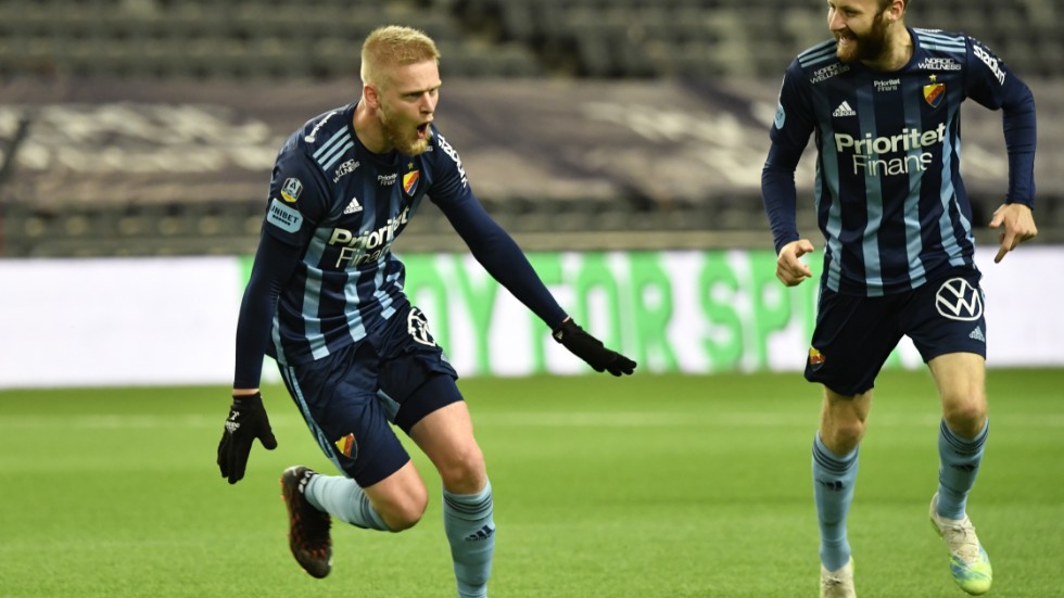 Djurgårdens Kalle Holmberg kunde jubla efter en imponerande vändning hemma mot Malmö FF.