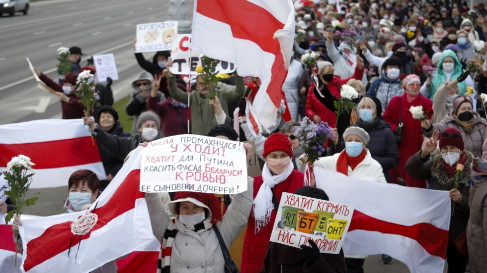 De omfattande folkliga demonstrationerna i Belarus mot diktaturen fortsätter, för elfte söndagen i rad. 