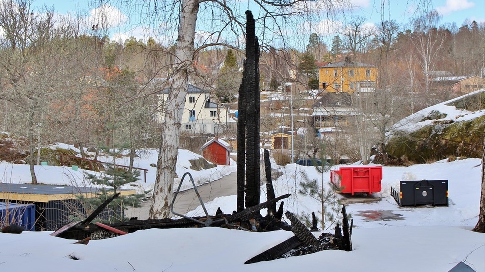 Den senaste byggnaden brann i december. Foto: Ellinor Harrysson