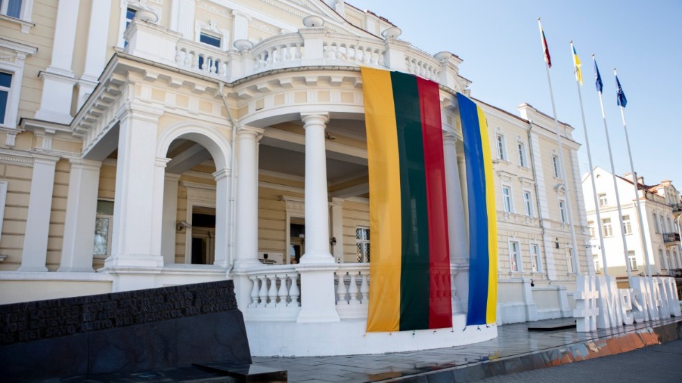 Försvarsdepartementet i Vilnius ligger inrymt i ett pampigt palats.