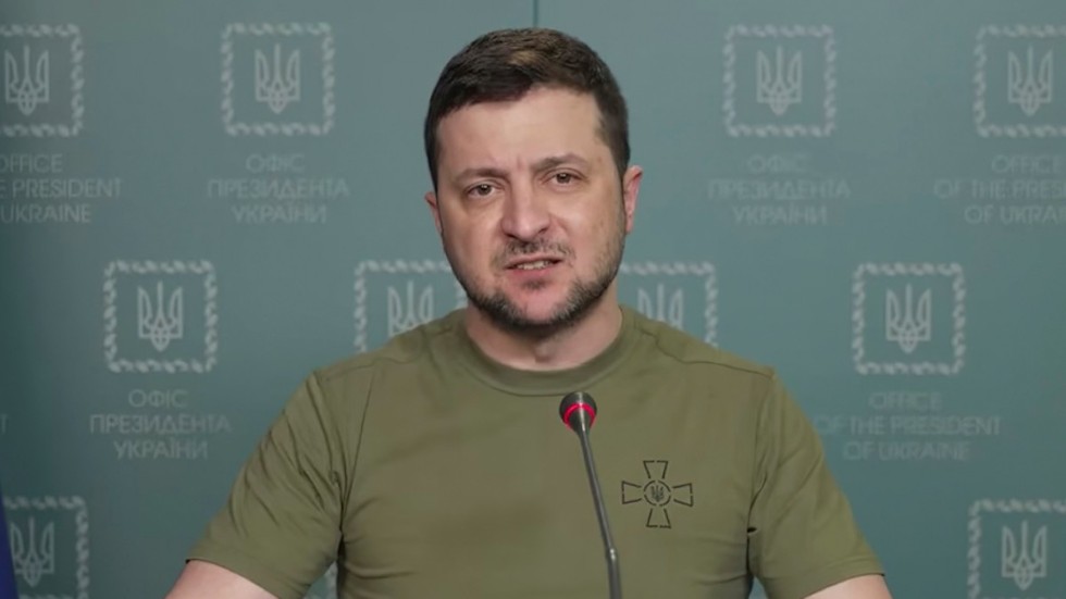 Ukrainas president Volodymyr Zelenskyj slår tillbaka mot Rysslands påståenden om tillverkning av biologiska vapen på ukrainsk mark. Arkivbild.