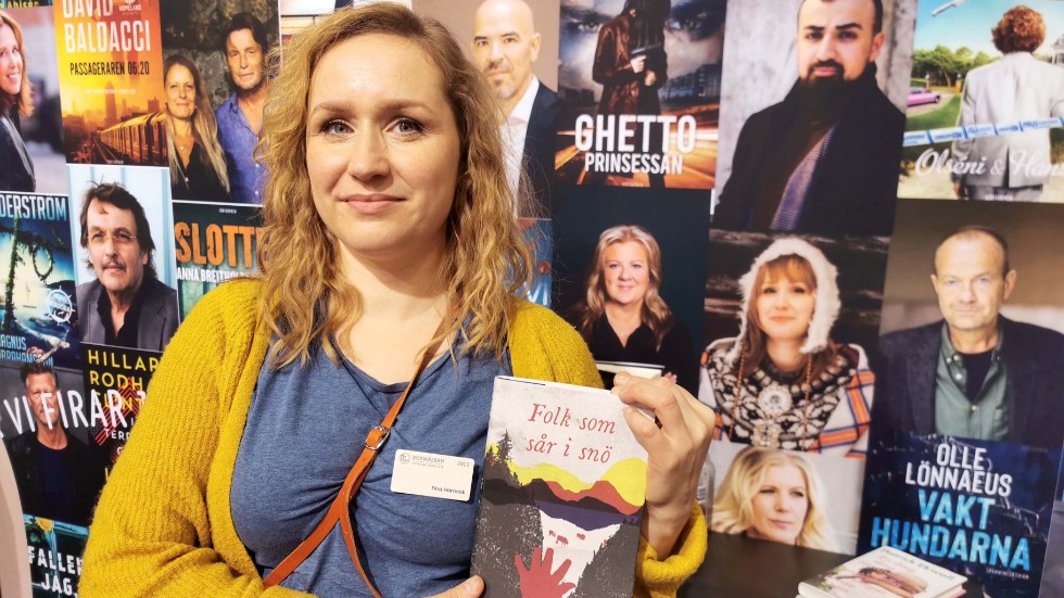 Med ”Folk som sår i snö” debuterar Tina Harnesk från Arvidsjaur. ”Det har varit otroligt roligt att vara med här i Göteborg”, säger hon. Boken har redan fått fina recensioner och nu hoppas författaren kunna skriva på heltid. 