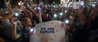 Georgier marscherar för EU-medlemskap