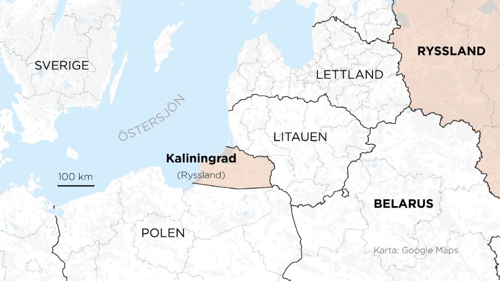 Kaliningrads läge i Östersjöområdet.