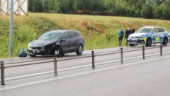 Personbil körde in i mitträcket vid Västerviks infart