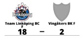 Vingåkers BK F utklassat av Team Linköping BC F borta