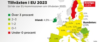Svensk tillväxt lägst i EU
