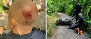 Tre poliser skadades – när mopedist försökte fly • "Jag har inte försökt döda någon"