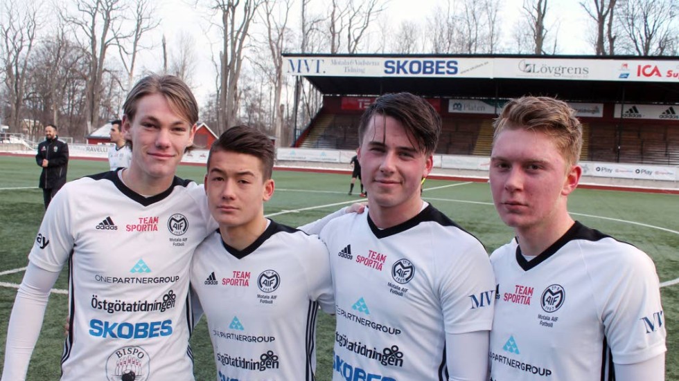 MÅLSKYTTAR. Jonathan Hellqvist, Adam Larsson, Johannes Ehn och Adam Egnell var Maifs målskyttar i söndagens 4–1-seger mot division 2-kollegan Örebro Syrianska.