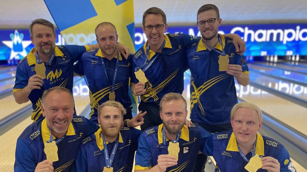 Jesper Svensson och de svenska guldhjältarna som vann EM för 5-mannalag.