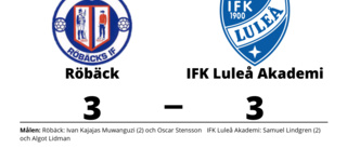 Oavgjort för IFK Luleå Akademi mot Röbäck på bortaplan