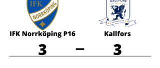 Oavgjort mellan IFK Norrköping P16 och Kallfors i P 16 Nationell Grupp 4 herr