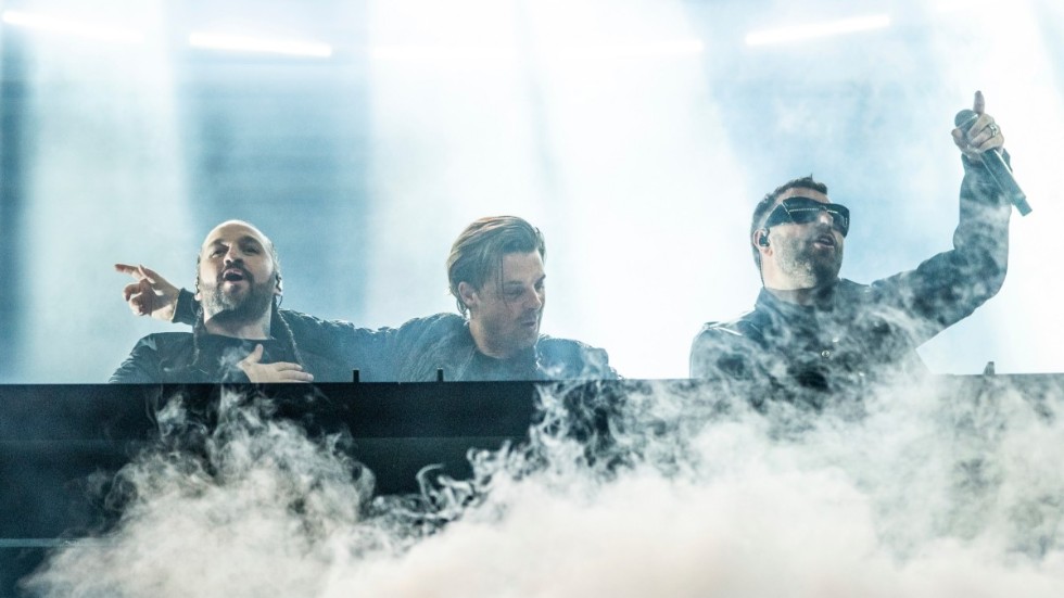 Steve Angello, Axwell, och Sebastian Ingrosso i Swedish House Mafia på Coachellafestivalen den 24:e april, 2022. Den svenska housetrion har haft svårt att sälja biljetter på sin USA-turné.