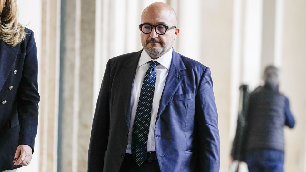 Italiens kulturminister Gennaro Sangiuliano avgår. Bild från 2022.