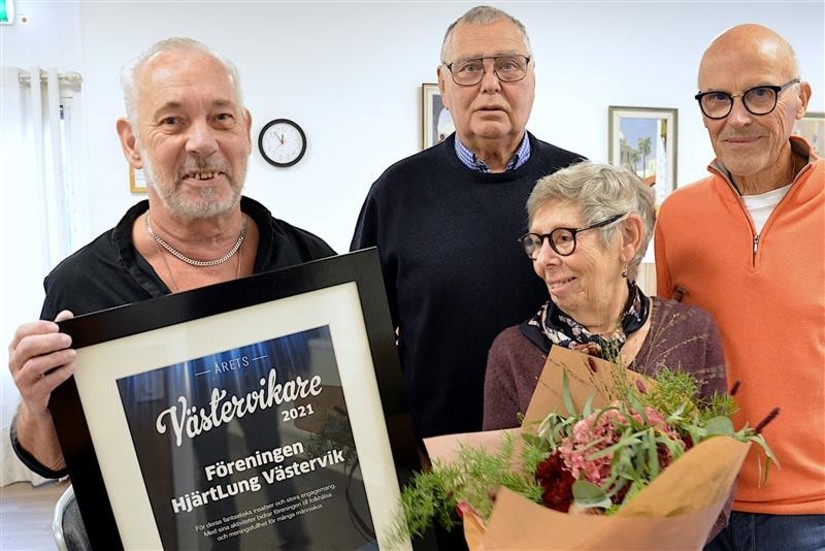 Åke Ingbrand, Christer Schöldquist, Per Adlersson och Siv-Britt Sjöberg tog emot utmärkelsen Årets Västervikare på fredagen