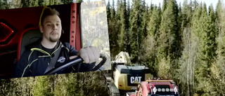 TV: 50 ton grävmaskin på trång skogsväg – en tung uppgift