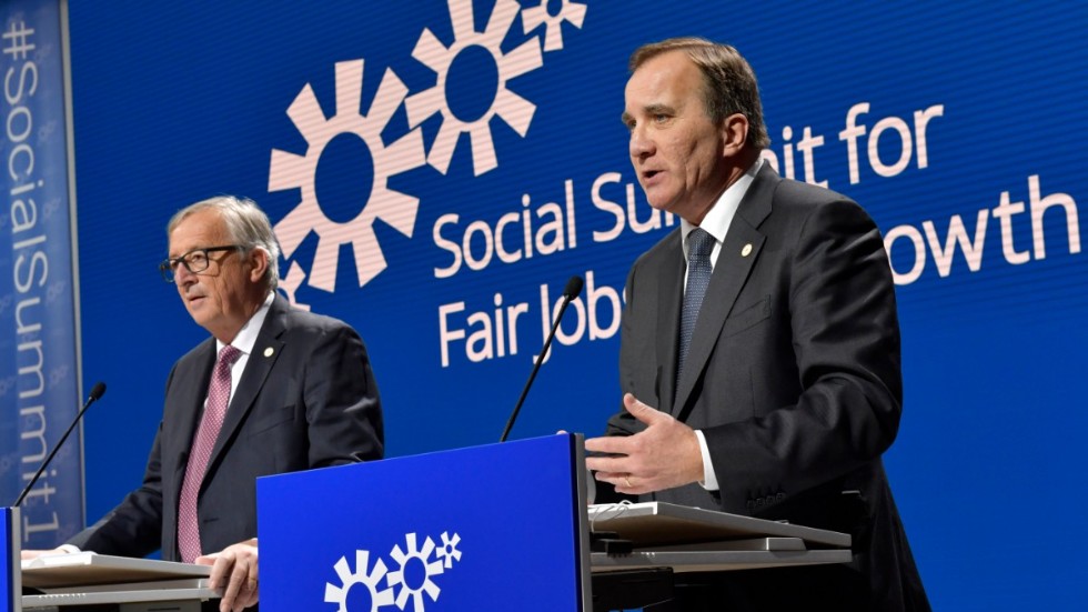 Statsminister Stefan Löfven (S) samlade till toppmöte om sociala frågor i Göteborg 2017, något som riskerar att få konsekvenser för den svenska modellen.