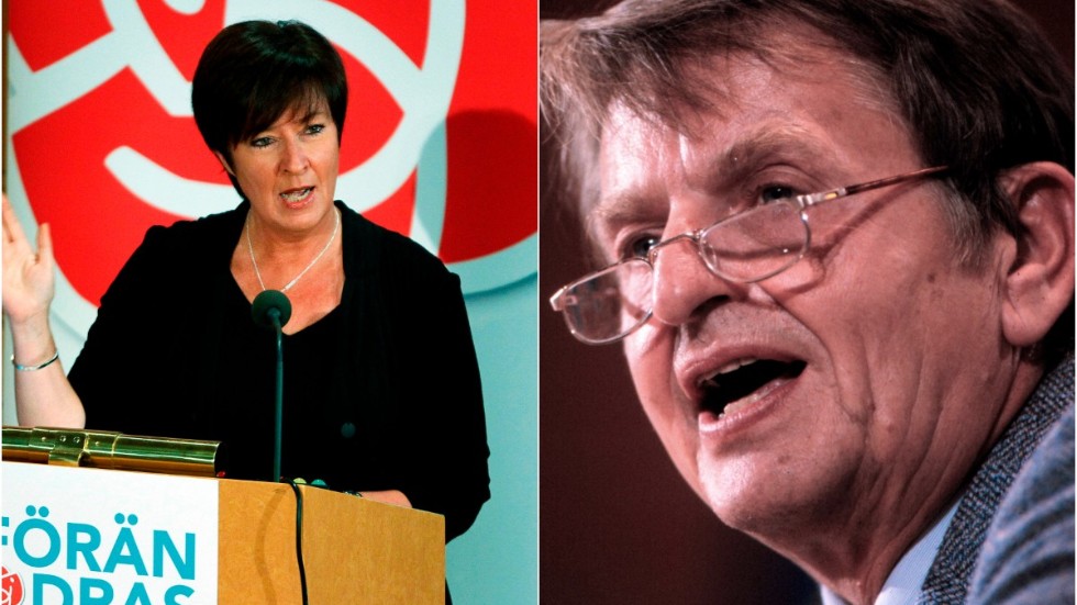 Mona Sahlin och Olof Palme är två av de partiledare för Socialdemokraterna som omnämns i artikeln.