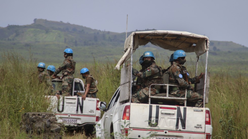 Soldater i FN:s fredsbevarande styrka i östra Kongo-Kinshasa. Arkivbild