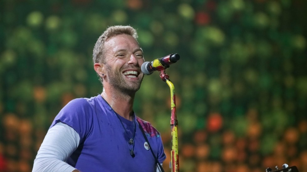 Chris Martin i Coldplay meddelar att bandet kommer att göra totalt tio album. Arkivbild.