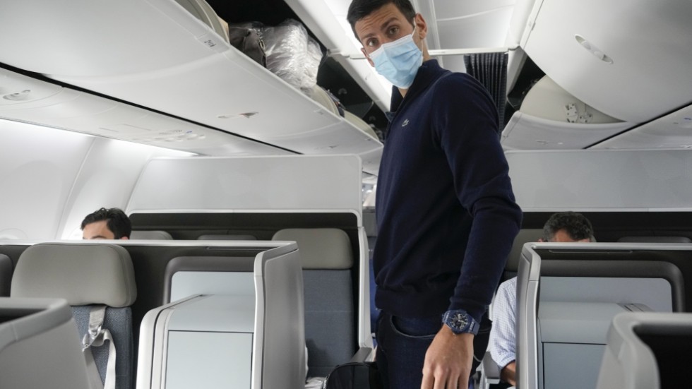 Novak Djokovic på väg hem från Australien efter att han deporterats. Arkivbild.