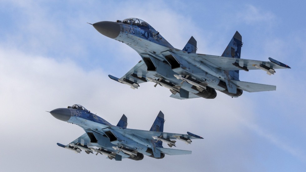 Två ryska Su-27, den typ av stridsplan som var inblandat i konfrontationen. Arkivbild.