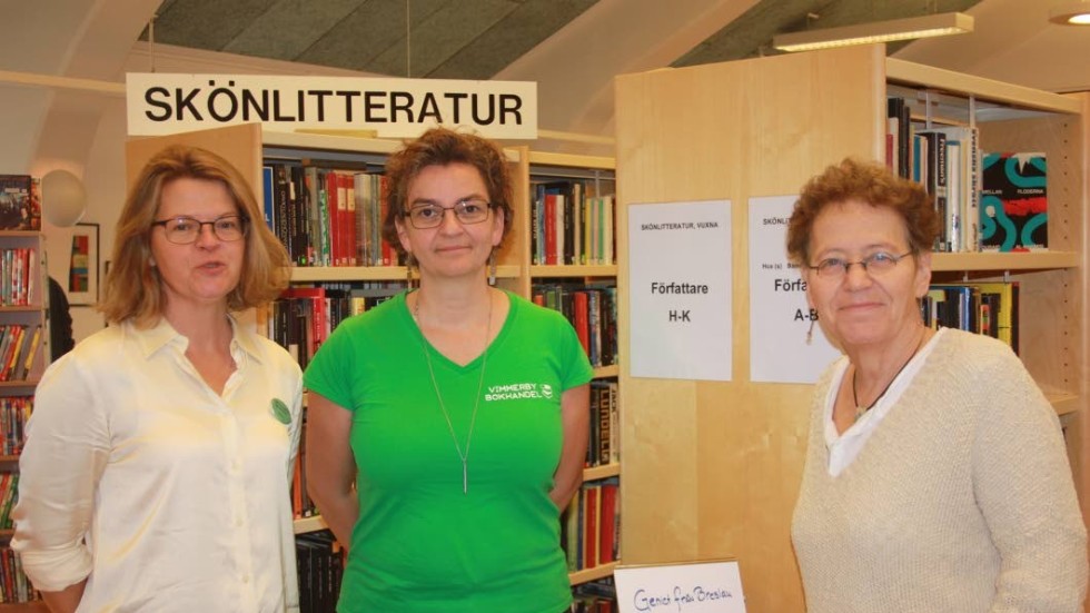 Maria Tunek, Hultsfreds bibliotek, Annicha Gustavsson, Vimmerby bokhandel tillsammans med författaren Lena Einhorn
