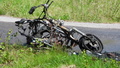 Moped totalförstörd i brand    