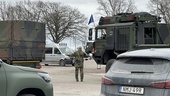 Förvåningen: Stort antal tyska militärfordon intog Gumsbacken