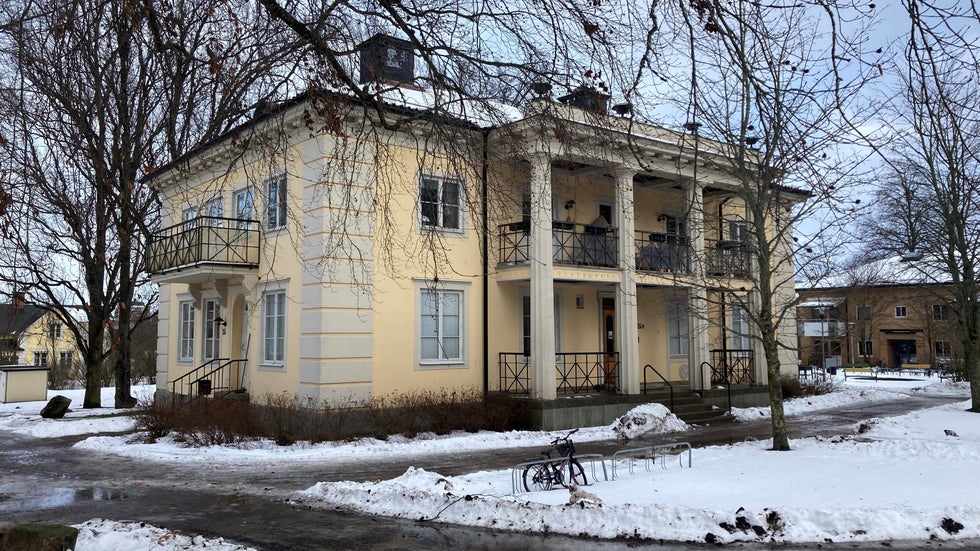 Rävfarmare lät bygga den pampiga byggnaden