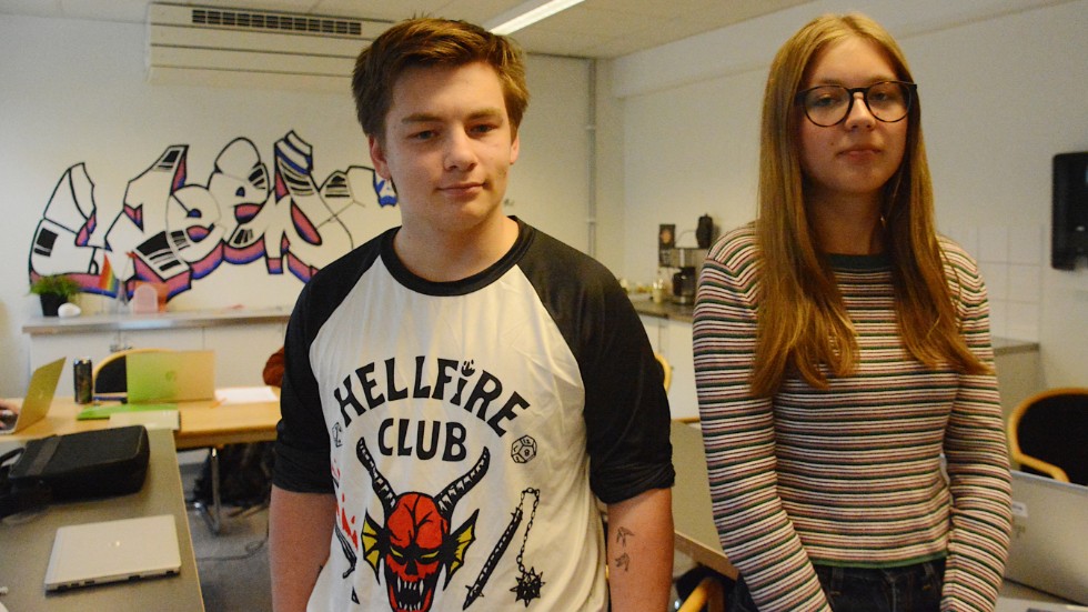 Oliver Genfors,18, och Saga Karlsson, 15, är två av ungdomarna som sommarjobbar som författare. Under tre veckor håller de till på Fabriken, där de får testa olika former av kreativt skrivande.