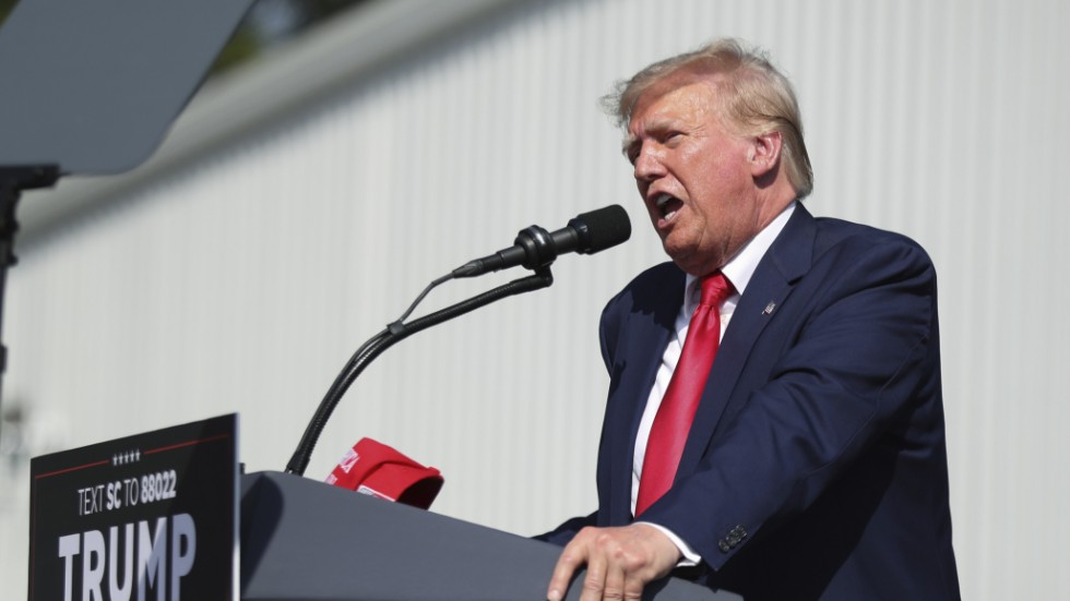 USA:s expresident Donald Trump, fotograferad i den viktiga primärvalsdelstaten South Carolina i måndags.