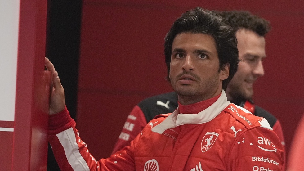 Ferraris Carlos Sainz under fredagens träning i Las Vegas.