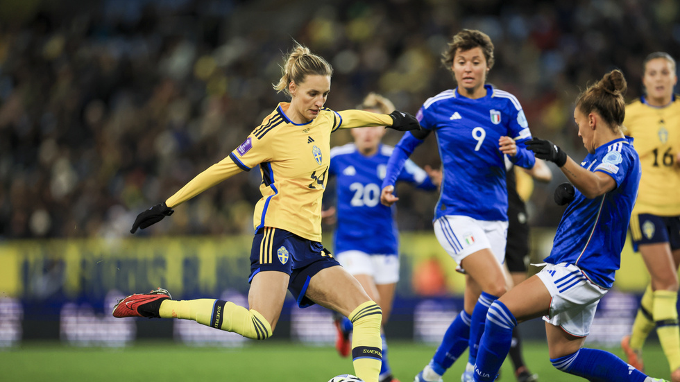 Nathalie Björn skadade sig i matchen mot Italien. Arkivbild.